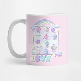 Cute love heart sweets in kawaii style Mug